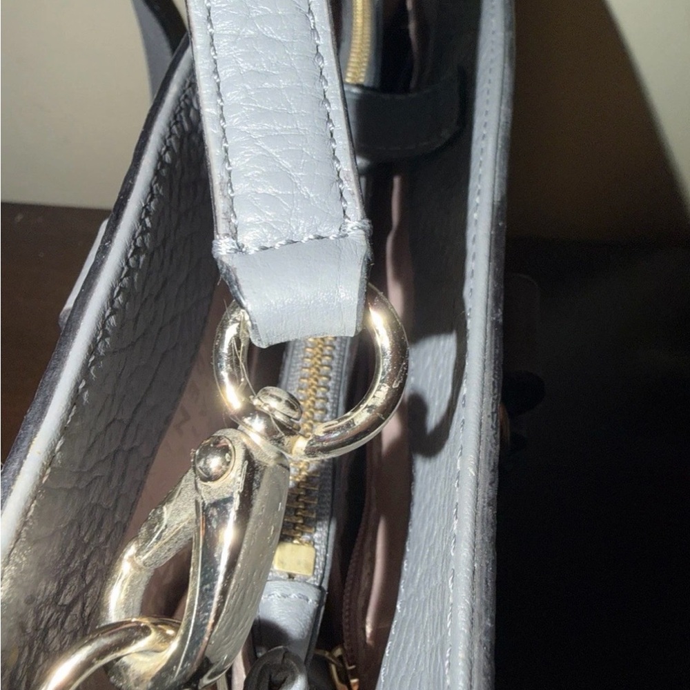 Kate Spade Charcoal Gray Romy Perri Lane Leather Perforated Satchel Crossbody - Picture 4 of 13